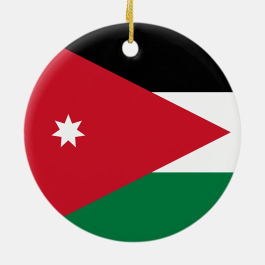 Flagge von Jordanien-Verzierung Keramik Ornament (Hinten)