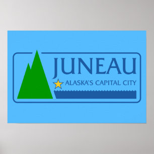Flagge von Juneau, Alaska Poster