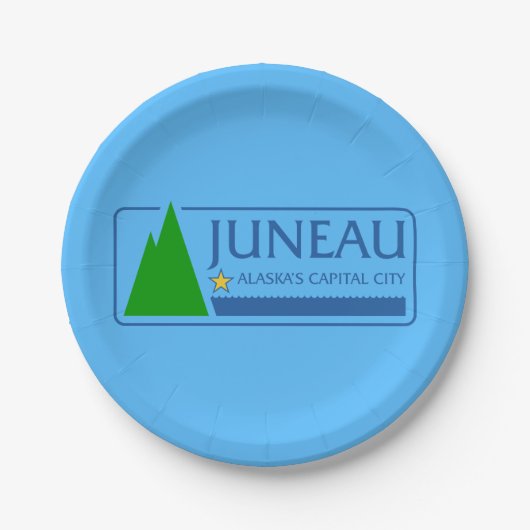 Flagge von Juneau, Alaska-Teller Pappteller (Vorderseite)