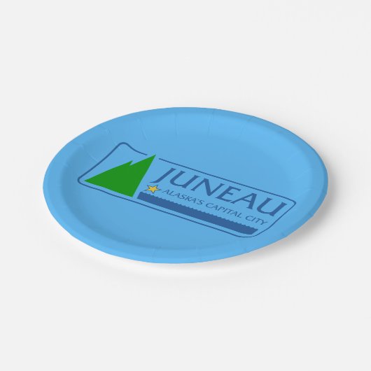 Flagge von Juneau, Alaska-Teller Pappteller (Schrägansicht)