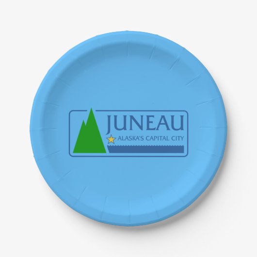 Flagge von Juneau, Alaska-Teller Pappteller (Vorderseite)