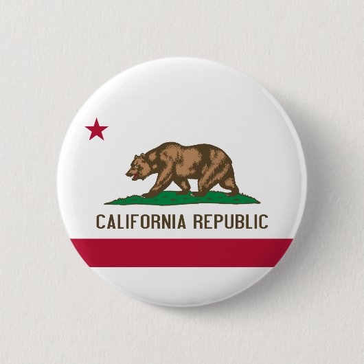 Flagge von Kalifornien Button (Vorderseite)