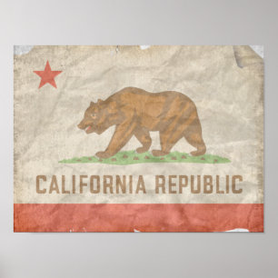 Flagge von KALIFORNIEN Poster