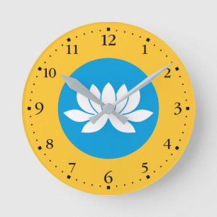 Flagge von Kalmückien Runde Wanduhr