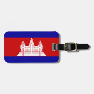 Flagge von Kambodscha-Gepäckanhänger mit Lederband Gepäckanhänger