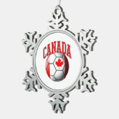 Flagge von Kanada-Fußball Schneeflocken Zinn-Ornament (Rechts)