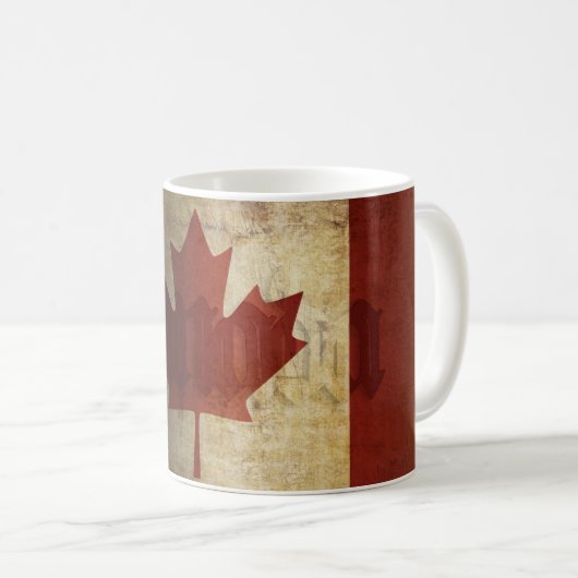 Flagge von Kanada / Grunge... Kaffeetasse (VorderseiteRechts)