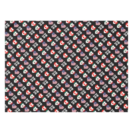 Flagge von Kanada Mexiko USA Fußball-Turnier 2026 Tischdecke (Vorderseite (Horizontal))