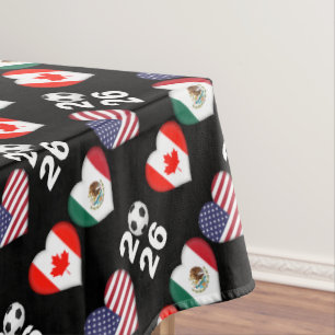 Flagge von Kanada Mexiko USA Fußball-Turnier 2026 Tischdecke