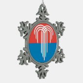 Flagge von Kansas City, Missouri Schneeflocken Zinn-Ornament (Links)