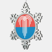 Flagge von Kansas City, Missouri Schneeflocken Zinn-Ornament (Rechts)