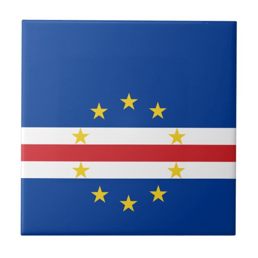 Flagge von Kap Verde Fliese (Vorderseite)