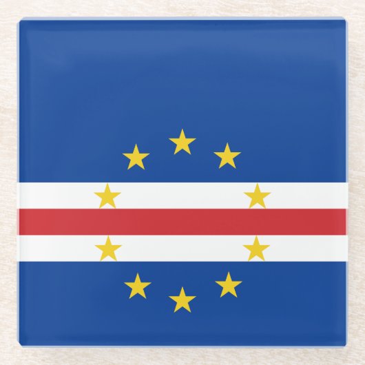 Flagge von Kap Verde Glasuntersetzer (Vorderseite)