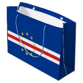 Flagge von Kap Verde Große Geschenktüte (Rückseite Schrägansicht)