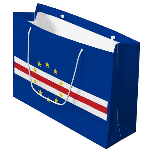 Flagge von Kap Verde Große Geschenktüte (Vorderseite Schrägansicht)