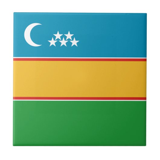 Flagge von Karakalpakstan Fliese (Vorderseite)