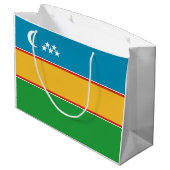 Flagge von Karakalpakstan Große Geschenktüte (Rückseite Schrägansicht)