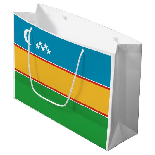 Flagge von Karakalpakstan Große Geschenktüte (Vorderseite Schrägansicht)