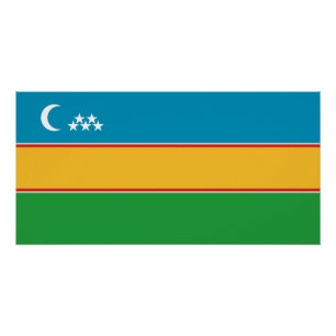 Flagge von Karakalpakstan Poster