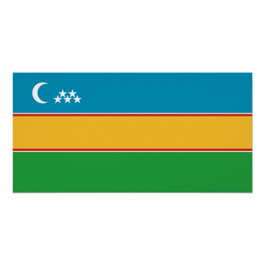Flagge von Karakalpakstan Poster (Vorderseite)
