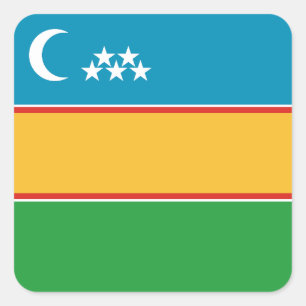 Flagge von Karakalpakstan Quadratischer Aufkleber