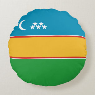 Flagge von Karakalpakstan Rundes Kissen