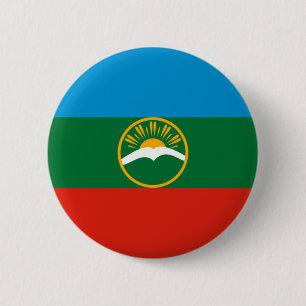 Flagge von Karatschai-Tscherkessien Button