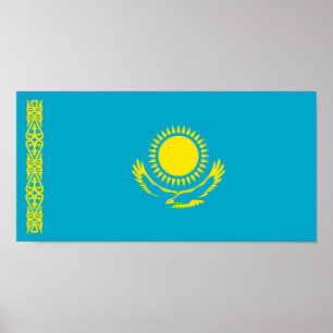Flagge von Kasachstan Poster