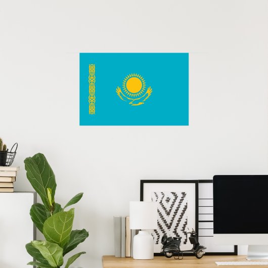 Flagge von Kasachstan Poster (Heimbüro)