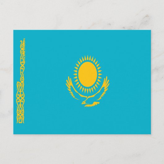 Flagge von Kasachstan Postkarte (Vorderseite)