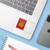 Flagge von Kastilien La Mancha Aufkleber (Laptop mit iPhone)