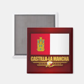 Flagge von Kastilien-La Mancha Magnet (Vorderseite/Rückseite)