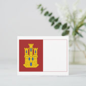 Flagge von Kastilien-La Mancha Postkarte (Stehend Vorderseite)