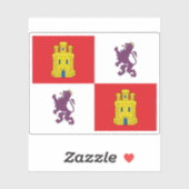Flagge von Kastilien und León Aufkleber (Blatt)