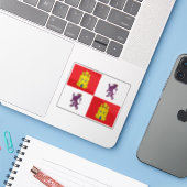Flagge von Kastilien und León Aufkleber (Laptop mit iPhone)