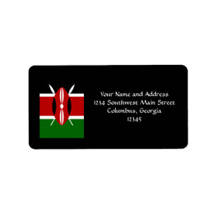 Flagge von Kenia Afrika Adressaufkleber