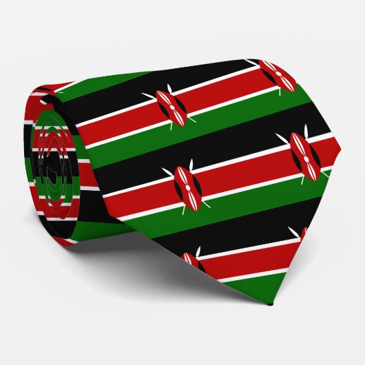 Flagge von Kenia Afrika Krawatte (Gerollt)