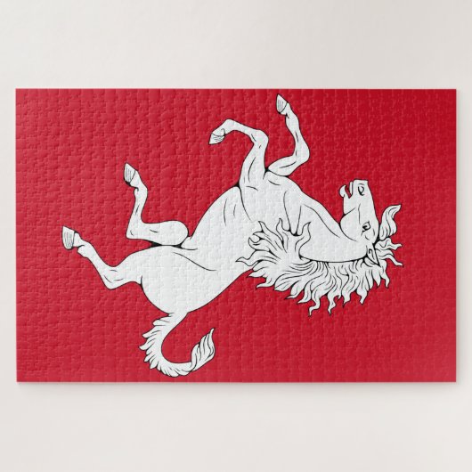 Flagge von Kent (Weißes Pferd) (Landkreis von Engl Puzzle (Horizontal)