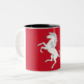 Flagge von Kent (Weißes Pferd) (Landkreis von Engl Zweifarbige Tasse (Vorderseite Links)