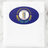 Flagge von Kentucky Ovaler Aufkleber (Tasche)