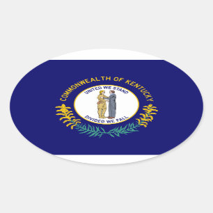 Flagge von Kentucky Ovaler Aufkleber