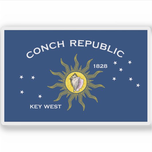 Flagge von Key West, Florida Aufkleber (Vorderseite)