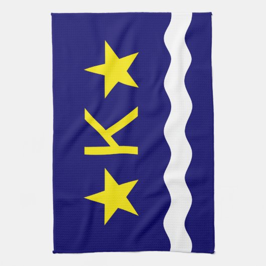 Flagge von Kinshasa, Kongo-Handtuch Geschirrtuch (Vertikal)