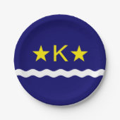 Flagge von Kinshasa, Kongo-Papierteller Pappteller (Vorderseite)