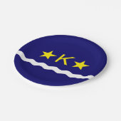 Flagge von Kinshasa, Kongo-Papierteller Pappteller (Schrägansicht)