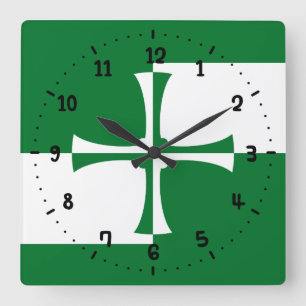 Flagge von Kirkcudbrightshire Quadratische Wanduhr