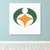 Flagge von Koga, Shiga, Japan Leinwanddruck (Insitu (Holzboden))