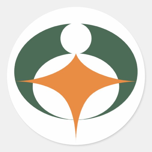 Flagge von Koga, Shiga, Japan Runder Aufkleber (Vorderseite)