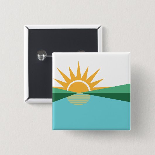 Flagge von Korallenquellen, Florida Button (Vorne & Hinten)