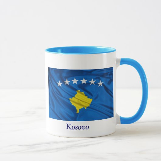 Flagge von Kosovo Tasse (Rechts)